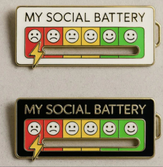 Social Battery Brooch